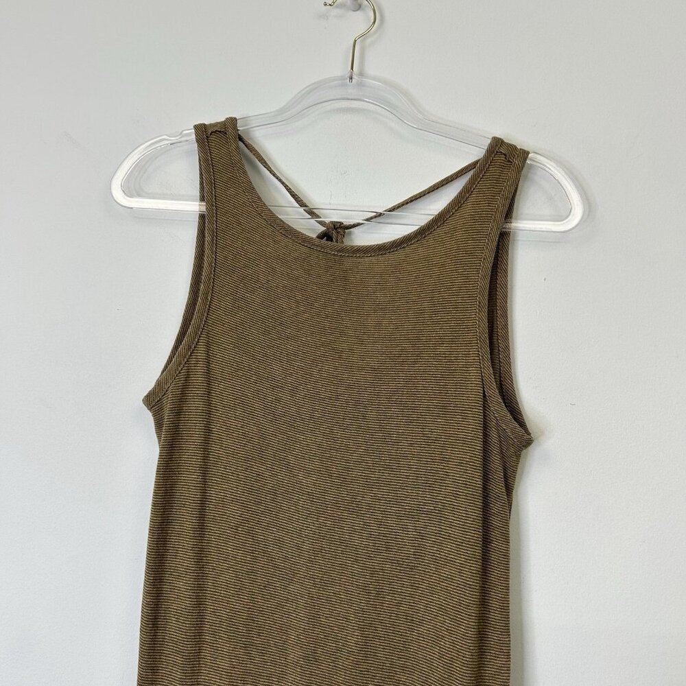 Prana Romper Womens Size XS Tan Brown Knit Sleeveless Tie Waist - Picture 4 of 9